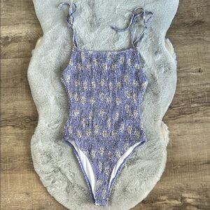 Lilac Smocked One-Piece Swim - Women Swim